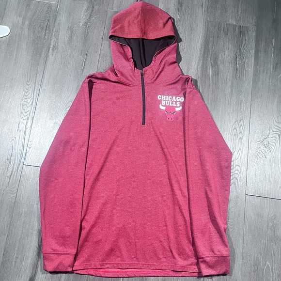 Chicago Bulls Hoodie Mens Sz Large Logo Long Sleeve Red Basketball NBA Street - Picture 1 of 6